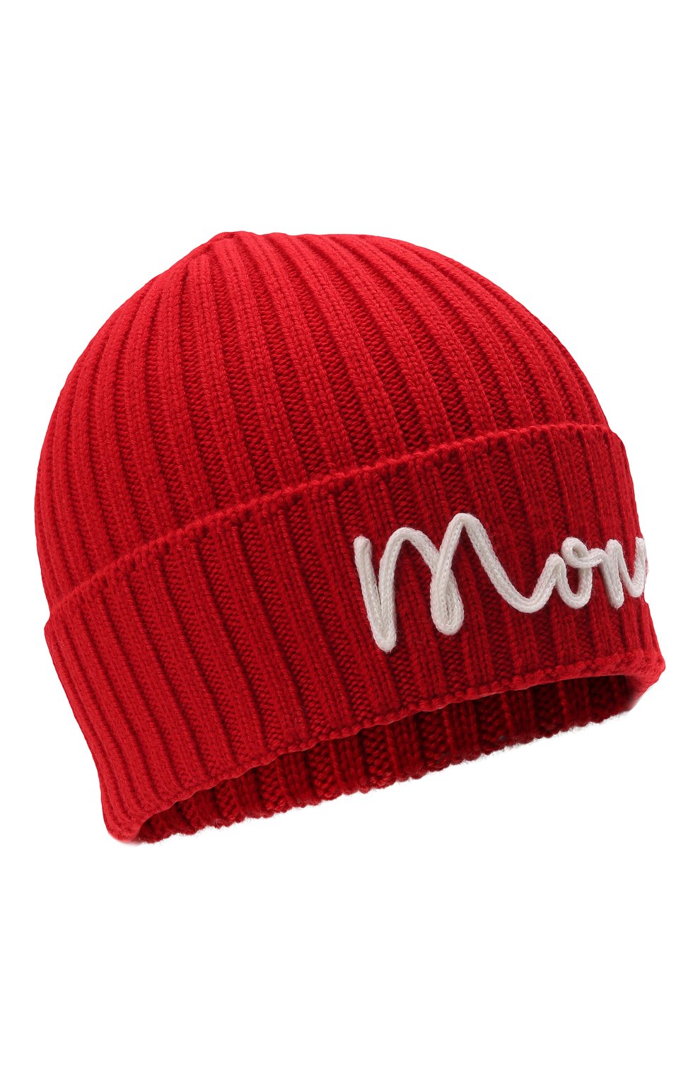 Детского шерстяная шапка MONCLER красного цвета, арт. G2-954-9Z749-20-M1131 | Фото 1 (Материал: Текстиль, Шерсть)