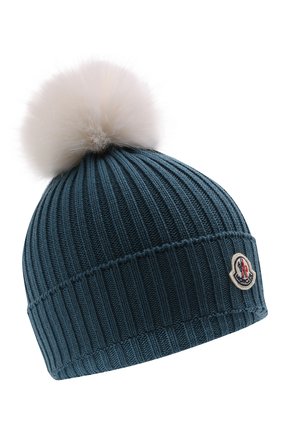 Детского шерстяная шапка MONCLER голубого цвета по цене 13100 руб., арт. G2-954-3B726-10-04S01 | Фото 1 Детского шерстяная шапка MONCLER голубого цвета, арт. G2-954-3B726-10-04S01 | Фото 1 (Материал: Шерсть)