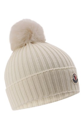 Детского шерстяная шапка MONCLER белого цвета по цене 13100 руб., арт. G2-954-3B726-10-04S01 | Фото 1 Детского шерстяная шапка MONCLER белого цвета, арт. G2-954-3B726-10-04S01 | Фото 1 (Материал: Шерсть)