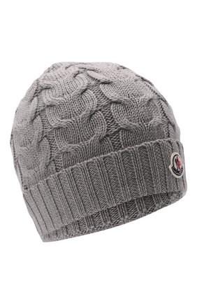Детского шерстяная шапка MONCLER серого цвета по цене 10400 руб., арт. G2-954-3B715-20-04S02 | Фото 1 Детского шерстяная шапка MONCLER серого цвета, арт. G2-954-3B715-20-04S02 | Фото 1 (Материал: Шерсть)