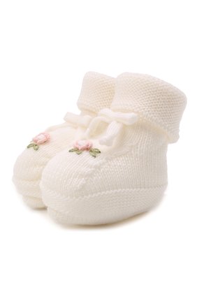 Детские шерстяные пинетки BABY T белого цвета по цене 4525 руб., арт. 21AI113SA | Фото 1 Детские шерстяные пинетки BABY T белого цвета, арт. 21AI113SA | Фото 1 (Материал: Шерсть, Текстиль)