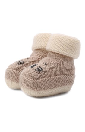 Детские шерстяные пинетки BABY T бежевого цвета по цене 3395 руб., арт. 21AI153SA | Фото 1 Детские шерстяные пинетки BABY T бежевого цвета, арт. 21AI153SA | Фото 1 (Материал: Шерсть, Текстиль)