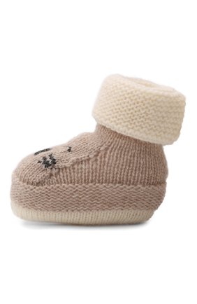 Детские шерстяные пинетки BABY T бежевого цвета по цене 3395 руб., арт. 21AI153SA | Фото 2 Детские шерстяные пинетки BABY T бежевого цвета, арт. 21AI153SA | Фото 2 (Материал: Шерсть, Текстиль)