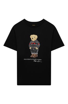Детская хлопковая футболка POLO RALPH LAUREN черного цвета по цене 4265 руб., арт. 323853790 | Фото 1 Детская хлопковая футболка POLO RALPH LAUREN черного цвета, арт. 323853790 | Фото 1 (Рукава: Короткие; Материал внешний: Хлопок)