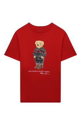 Детская хлопковая футболка POLO RALPH LAUREN красного цвета по цене 4265 руб., арт. 323853790 | Фото 1 Детская хлопковая футболка POLO RALPH LAUREN красного цвета, арт. 323853790 | Фото 1 (Материал внешний: Хлопок; Рукава: Короткие)