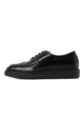 Мужские кожаные дерби PRADA черного цвета по цене 68000 руб., арт. 2EE312-P39-F0002 | Фото 2 Мужские кожаные дерби PRADA черного цвета, арт. 2EE312-P39-F0002 | Фото 2 (Мужское Кросс-КТ: Броги-обувь; Стили: Классический)