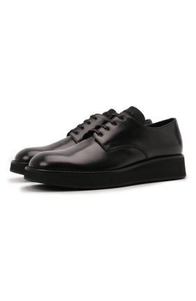 Мужские кожаные дерби PRADA черного цвета по цене 71000 руб., арт. 2EG336-B4L-F0002 | Фото 1 Мужские кожаные дерби PRADA черного цвета, арт. 2EG336-B4L-F0002 | Фото 1 (Стили: Классический)
