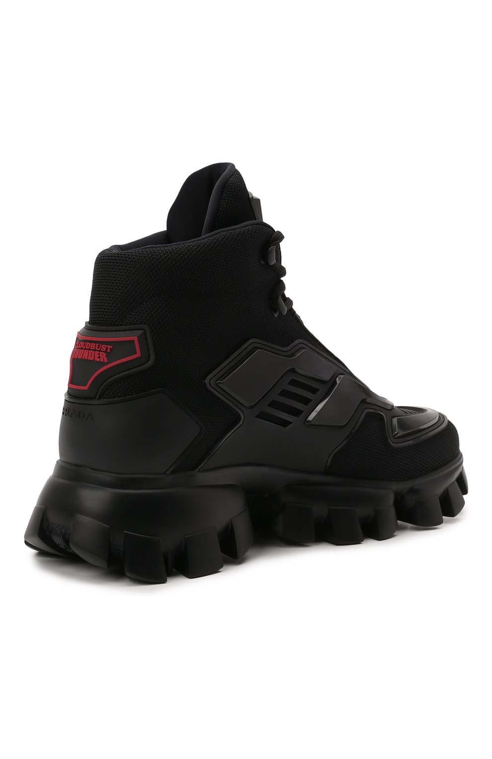 Мужские кроссовки cloudbust thunder PRADA черного цвета, арт. 2TG180-3KZU-F0002 | Фото 3 (Материал внешний: Текстиль; Стили: Классический; Материал утеплителя: Без утеплителя)