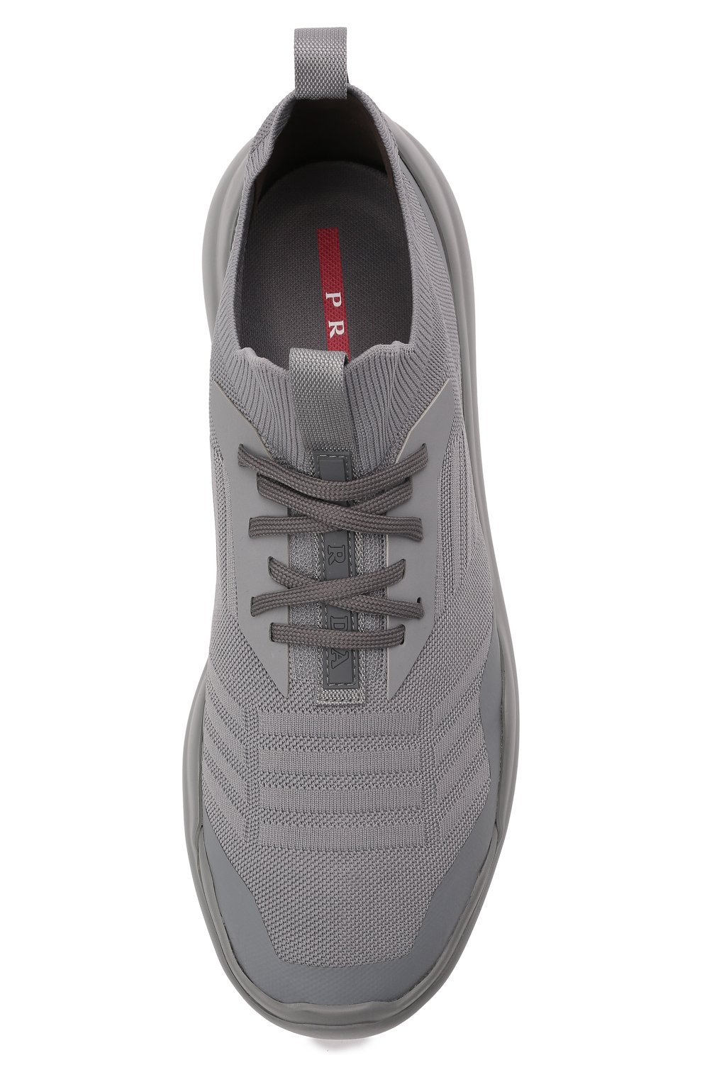 Мужские текстильные кроссовки toblach PRADA серого цвета, арт. 4E3536-3KFP-F0276 | Фото 4 (Материал внешний: Текстиль; Материал утеплителя: Без утеплителя; Стили: Спорт)