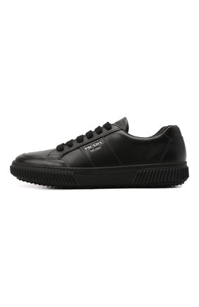 Мужские кожаные кеды PRADA черного цвета по цене 52000 руб., арт. 4E3574-3ON8-F0002 | Фото 2 Мужские кожаные кеды PRADA черного цвета, арт. 4E3574-3ON8-F0002 | Фото 2