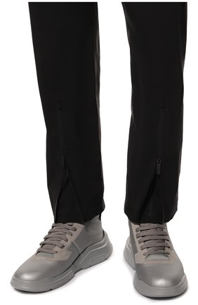Мужские кожаные кроссовки polarius 19 lr PRADA серого цвета, арт. 4T3535-HEC-F0518 | Фото 3 (Материал внешний: Кожа; Стили: Классический; Материал утеплителя: Без утеплителя)