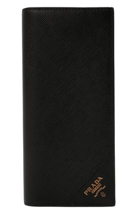 Мужской кожаное портмоне PRADA черного цвета, арт. 2MV836-QME-F0632 | Фото 1 (Материал: Натуральная кожа)