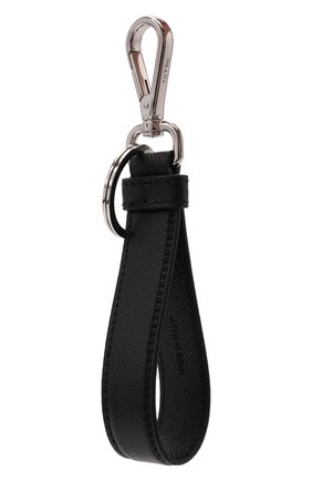 Мужской кожаный брелок PRADA черного цвета, арт. 2PP709-053-F0002 | Фото 2 (Материал: Металл, Натуральная кожа)