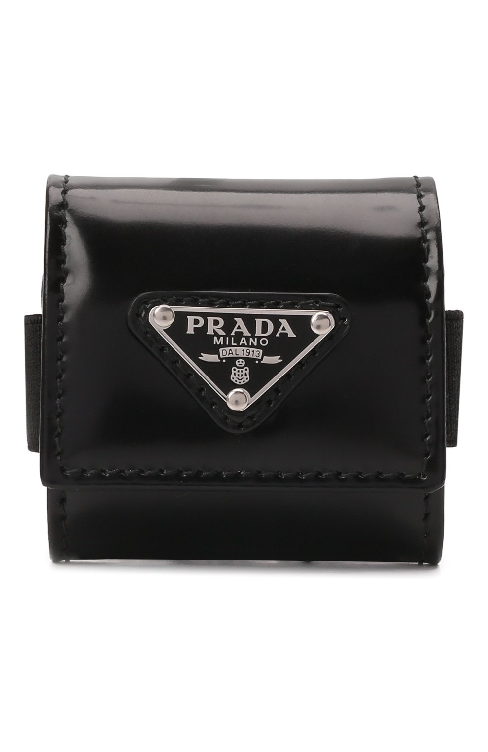 Кожаный чехол для airpods pro PRADA черного цвета, арт. 2ZD009-ZO6-F0002 | Фото 1 (Материал: Натуральная кожа; Женское Кросс-КТ: Кожа AirPods)