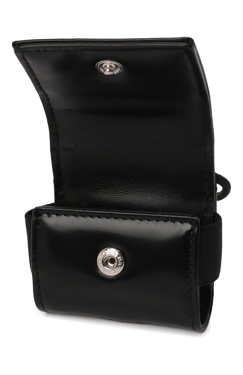 Кожаный чехол для airpods pro PRADA черного цвета, арт. 2ZD009-ZO6-F0002 | Фото 3 (Материал: Натуральная кожа; Женское Кросс-КТ: Кожа AirPods)