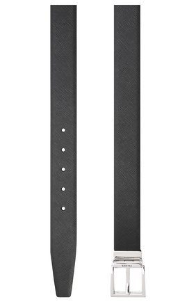 Мужской кожаный ремень PRADA черного цвета, арт. 2CC004-053-F00XF | Фото 2 (Случай: Формальный; Материал: Натуральная кожа)