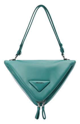 Женская сумка PRADA бирюзового цвета, арт. 1BA315-2DX8-F0363-OOO | Фото 1 (Ремень/цепочка: На ремешке; Размер: small; Материал: Натуральная кожа; Сумки-технические: Сумки top-handle)