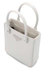 Женская сумка PRADA белого цвета, арт. 1BA331-ZO6-F0009-OOO | Фото 5 (Сумки-технические: Сумки top-handle; Материал: Натуральная кожа; Размер: mini; Ремень/цепочка: На ремешке)