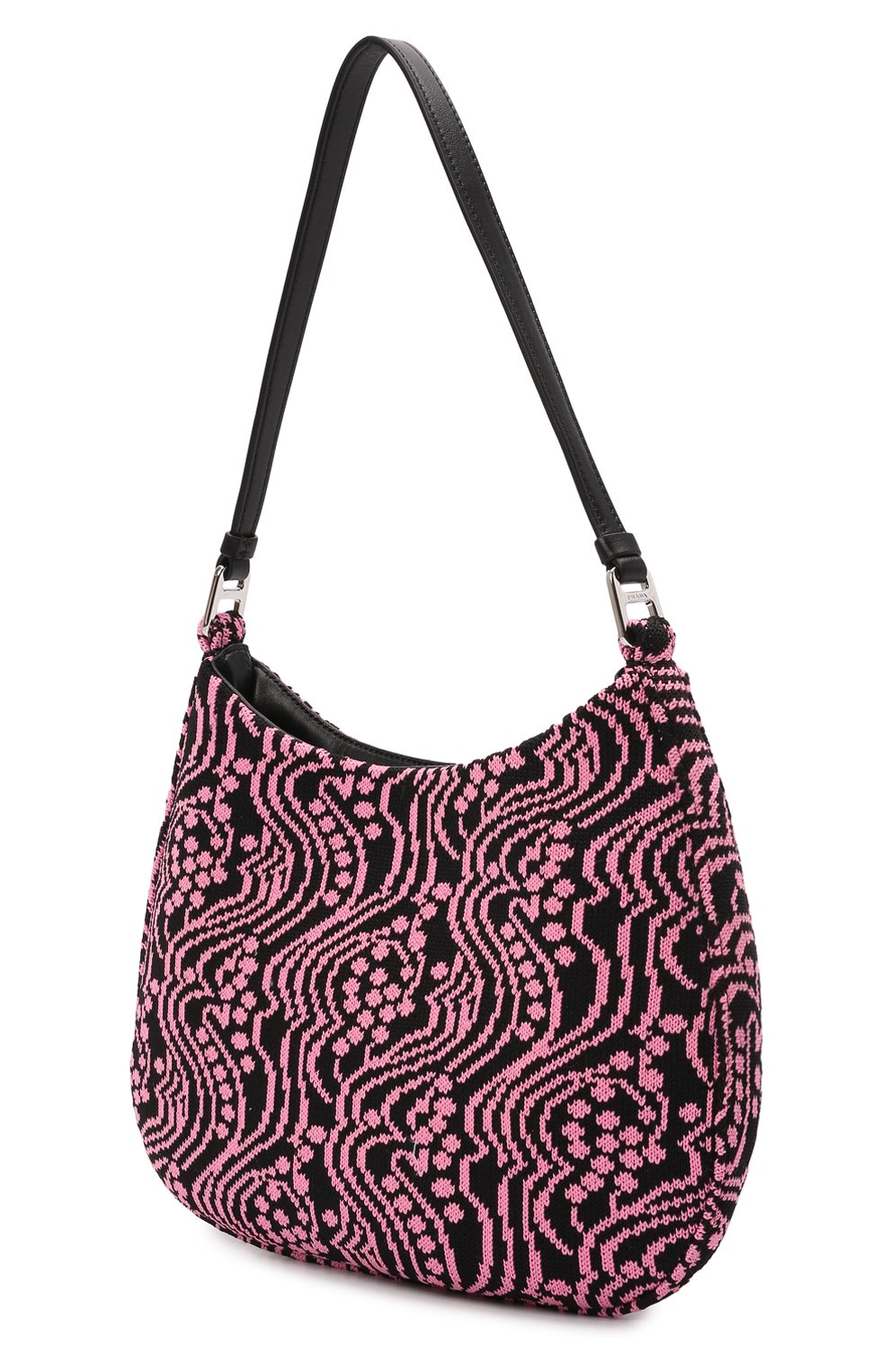 Женская сумка cleo PRADA розового цвета, арт. 1BC499-2DX1-F02JR-OOO | Фото 2 (Сумки-технические: Сумки top-handle; Размер: medium; Материал: Текстиль)