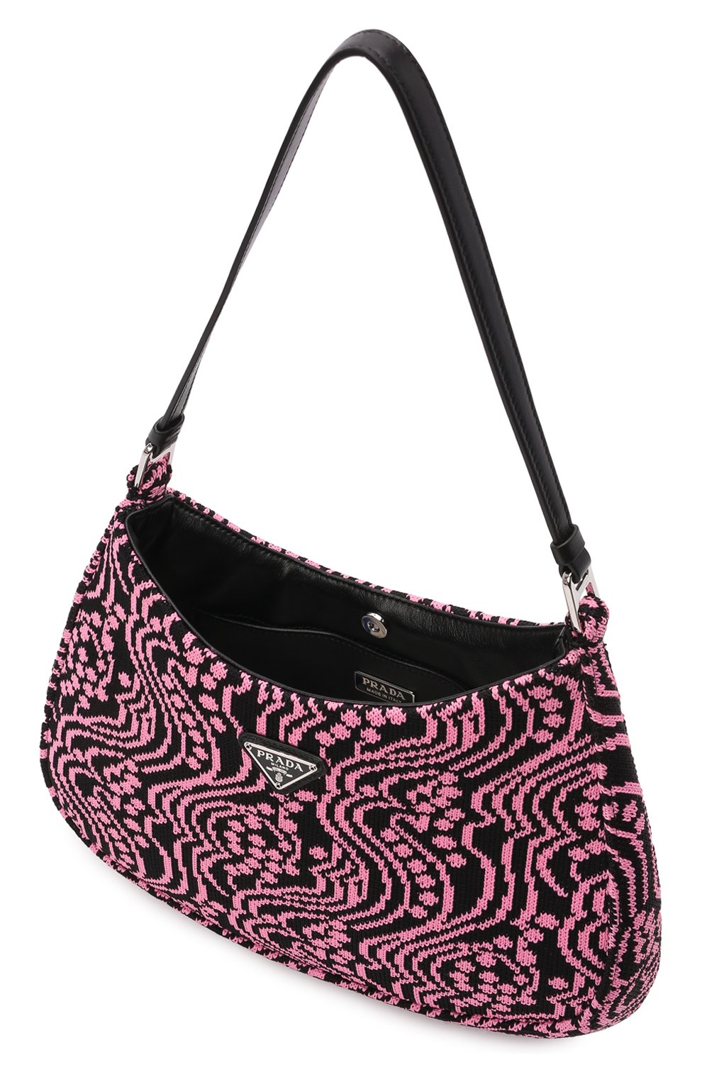 Женская сумка cleo PRADA розового цвета, арт. 1BC499-2DX1-F02JR-OOO | Фото 3 (Сумки-технические: Сумки top-handle; Размер: medium; Материал: Текстиль)