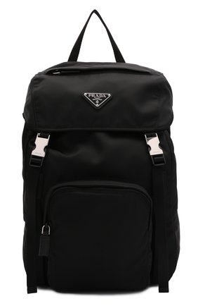 Женский рюкзак PRADA черного цвета, арт. 1BZ039-RV44-F0002-OYO | Фото 1 (Материал: Текстиль; Размер: medium)