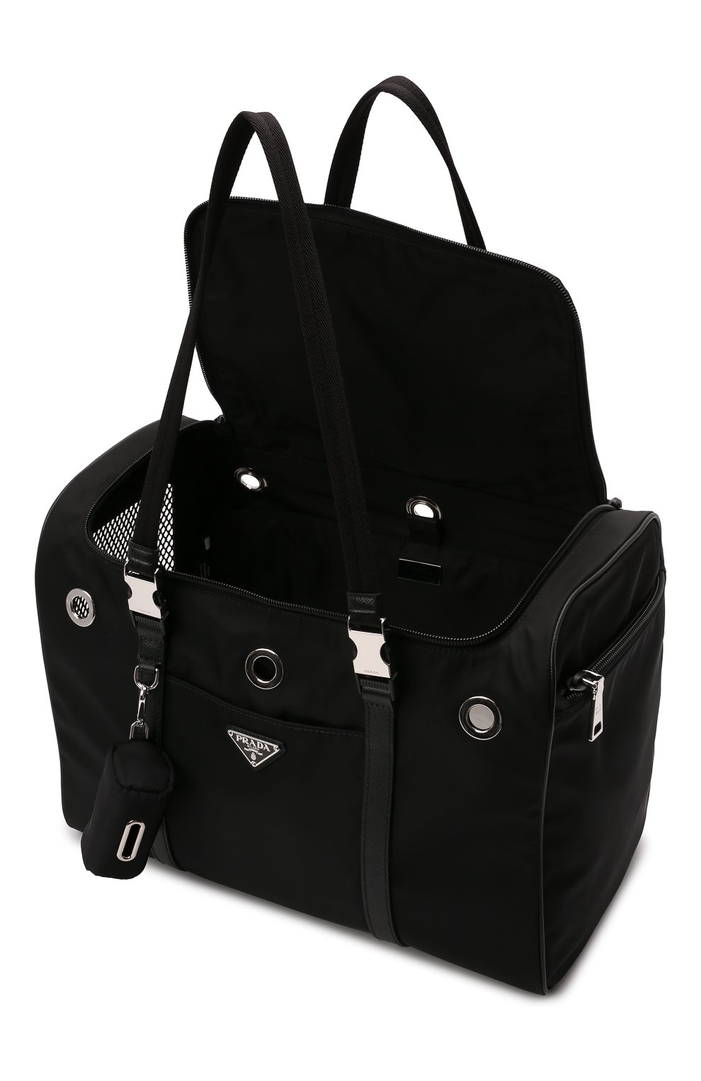 Сумка-переноска для собак PRADA черного цвета по цене 275000 руб., арт. 2VC968-2DMT-F0002-WOM | Фото 3 Сумка-переноска для собак PRADA черного цвета, арт. 2VC968-2DMT-F0002-WOM | Фото 3