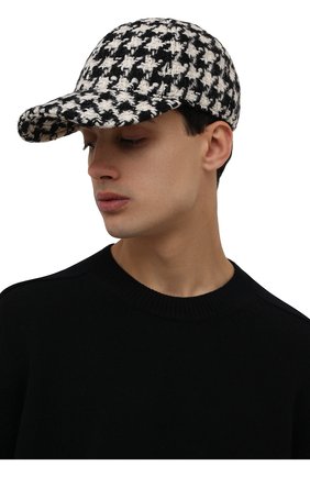 Мужской шерстяная бейсболка DOLCE & GABBANA черно-белого цвета по цене 44750 руб., арт. GH723A/FQ2G4 | Фото 2 Мужской шерстяная бейсболка DOLCE & GABBANA черно-белого цвета, арт. GH723A/FQ2G4 | Фото 2 (Материал: Шерсть, Текстиль)