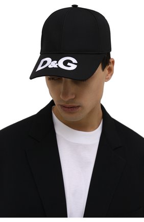 Мужской хлопковая бейсболка DOLCE & GABBANA черного цвета по цене 23950 руб., арт. GH590Z/GEV72 | Фото 2 Мужской хлопковая бейсболка DOLCE & GABBANA черного цвета, арт. GH590Z/GEV72 | Фото 2 (Материал: Текстиль, Хлопок)