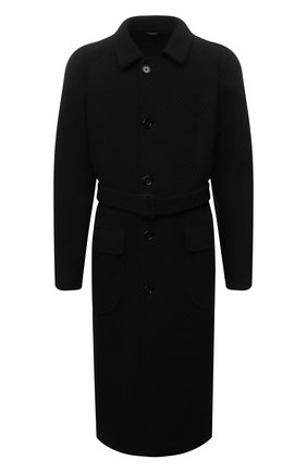 Мужской пальто DOLCE & GABBANA черного цвета, арт. G013JT/FU79Z | Фото 1 (Рукава: Длинные; Материал внешний: Синтетический материал; Материал подклада: Вискоза; Длина (верхняя одежда): Длинные; Мужское Кросс-КТ: пальто-верхняя одежда; Стили: Классический)