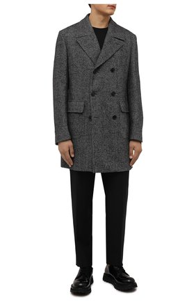 Мужской шерстяное пальто CORNELIANI темно-серого цвета по цене 129000 руб., арт. 881502-1812123/00 | Фото 2 Мужской шерстяное пальто CORNELIANI темно-серого цвета, арт. 881502-1812123/00 | Фото 2 (Материал подклада: Вискоза; Рукава: Длинные; Длина (верхняя одежда): До середины бедра; Материал внешний: Шерсть; Мужское Кросс-КТ: пальто-верхняя одежда; Стили: Классический)