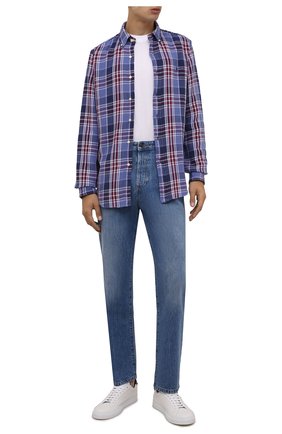 Мужская хлопковая рубашка POLO RALPH LAUREN синего цвета по цене 17000 руб., арт. 710852724/5420 | Фото 2 Мужская хлопковая рубашка POLO RALPH LAUREN синего цвета, арт. 710852724/5420 | Фото 2 (Материал внешний: Хлопок; Рукава: Длинные; Длина (для топов): Стандартные; Случай: Повседневный; Принт: Клетка; Стили: Кэжуэл; Воротник: Button down; Манжеты: На пуговицах)