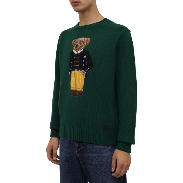 Шерстяной свитер Polo Ralph Lauren 710850566, цвет зелёный, размер 48 - фото 3