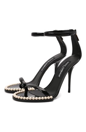 Женские кожаные босоножки DOLCE & GABBANA черного цвета по цене 77800 руб., арт. CR1188/A1471 | Фото 1 Женские кожаные босоножки DOLCE & GABBANA черного цвета, арт. CR1188/A1471 | Фото 1 (Материал внутренний: Натуральная кожа; Каблук высота: Высокий; Подошва: Плоская; Каблук тип: Шпилька)