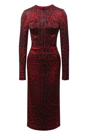 Женское платье DOLCE & GABBANA красного цвета по цене 186000 руб., арт. F6W3TT/FSSGW | Фото 1 Женское платье DOLCE & GABBANA красного цвета, арт. F6W3TT/FSSGW | Фото 1 (Материал подклада: Шелк; Длина Ж (юбки, платья, шорты): Миди; Рукава: Длинные; Материал внешний: Синтетический материал; Женское Кросс-КТ: Платье-одежда; Стили: Романтичный; Случай: Коктейльный)