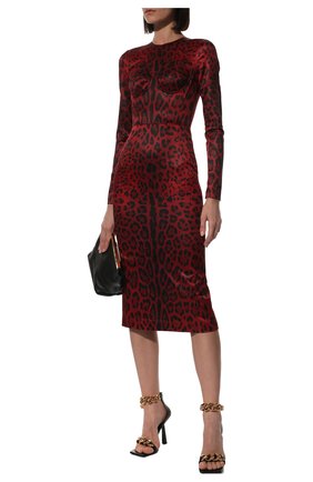Женское платье DOLCE & GABBANA красного цвета по цене 186000 руб., арт. F6W3TT/FSSGW | Фото 2 Женское платье DOLCE & GABBANA красного цвета, арт. F6W3TT/FSSGW | Фото 2 (Материал подклада: Шелк; Длина Ж (юбки, платья, шорты): Миди; Рукава: Длинные; Материал внешний: Синтетический материал; Женское Кросс-КТ: Платье-одежда; Стили: Романтичный; Случай: Коктейльный)