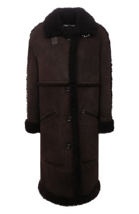 Женская дубленка из овчины TOM FORD темно-коричневого цвета по цене 651500 руб., арт. CPF702-FUX146 | Фото 1 Женская дубленка из овчины TOM FORD темно-коричневого цвета, арт. CPF702-FUX146 | Фото 1 (Длина (верхняя одежда): До колена; Рукава: Длинные; Материал внешний: Натуральный мех; Стили: Кэжуэл)