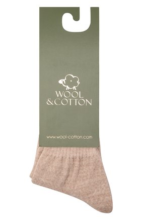 Детские шерстяные носки WOOL&COTTON бежевого цвета, арт. NLML | Фото 1 (Материал: Шерсть, Текстиль)