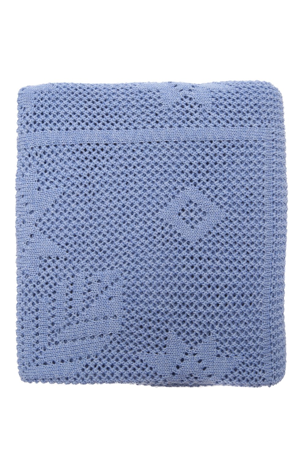 Детского шерстяной плед WOOL&COTTON голубого цвета по цене 11940 руб., арт. VMLPL-K | Фото 2 Детского шерстяной плед WOOL&COTTON голубого цвета, арт. VMLPL-K | Фото 2 (Материал: Шерсть)