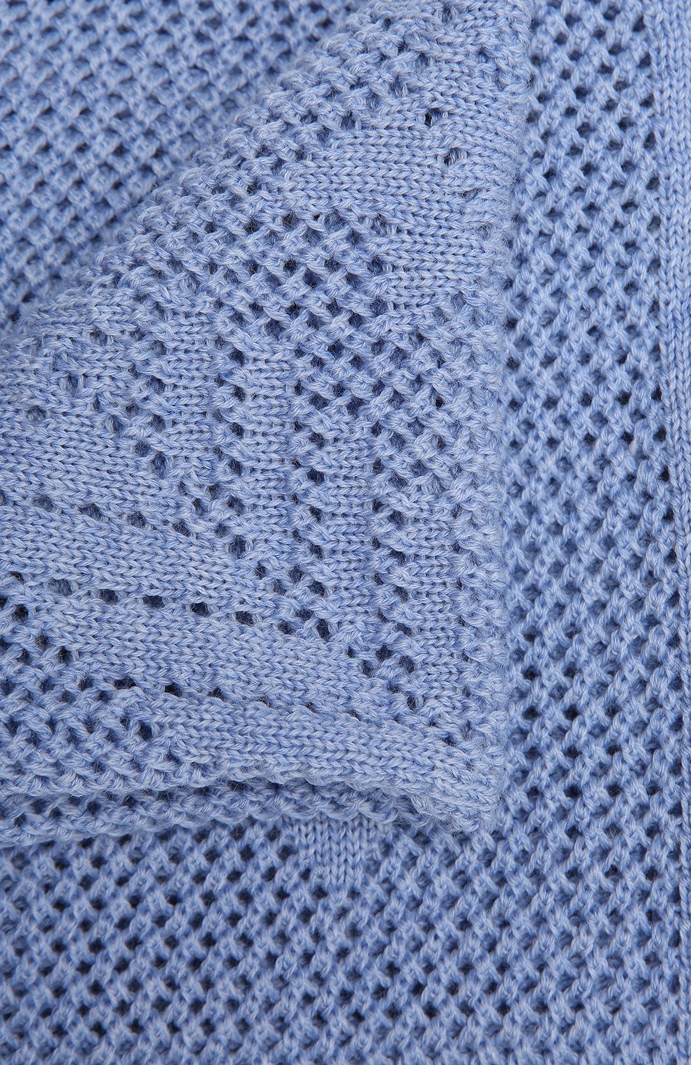 Детского шерстяной плед WOOL&COTTON голубого цвета по цене 11940 руб., арт. VMLPL-K | Фото 3 Детского шерстяной плед WOOL&COTTON голубого цвета, арт. VMLPL-K | Фото 3 (Материал: Шерсть)