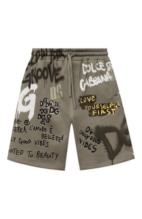 Детские хлопковые шорты DOLCE & GABBANA хаки цвета по цене 18350 руб., арт. L4JQJ3/G7BJ5/2-6 | Фото 1 Детские хлопковые шорты DOLCE & GABBANA хаки цвета, арт. L4JQJ3/G7BJ5/2-6 | Фото 1 (Материал внешний: Хлопок; Мальчики Кросс-КТ: Шорты-одежда)