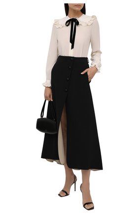 Женская шелковая юбка GIORGIO ARMANI черного цвета по цене 241000 руб., арт. 1WHNN059/T02TI | Фото 2 Женская шелковая юбка GIORGIO ARMANI черного цвета, арт. 1WHNN059/T02TI | Фото 2 (Материал внешний: Шелк; Длина Ж (юбки, платья, шорты): Макси; Женское Кросс-КТ: Юбка-одежда; Стили: Кэжуэл)