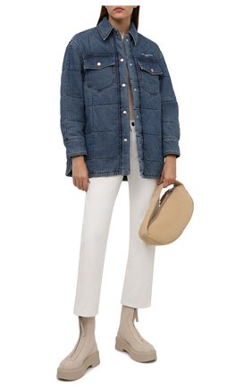 Женская хлопковая куртка STELLA MCCARTNEY синего цвета по цене 95950 руб., арт. 603988/S0H54 | Фото 2 Женская хлопковая куртка STELLA MCCARTNEY синего цвета, арт. 603988/S0H54 | Фото 2 (Рукава: Длинные; Длина (верхняя одежда): До середины бедра; Материал подклада: Синтетический материал; Материал внешний: Хлопок; Кросс-КТ: Куртка, Деним; Стили: Гранж)