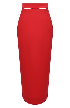 Женская шерстяная юбка JACQUEMUS красного цвета, арт. 213SK007-1250 | Фото 1 (Длина Ж (юбки, платья, шорты): Миди; Материал внешний: Шерсть; Женское Кросс-КТ: Юбка-одежда; Стили: Гламурный)