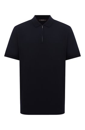 Мужское шерстяное поло LORO PIANA темно-синего цвета по цене 199500 руб., арт. FAL0543 | Фото 1 Мужское шерстяное поло LORO PIANA темно-синего цвета, арт. FAL0543 | Фото 1 (Материал внешний: Шерсть; Застежка: Молния; Длина (для топов): Стандартные; Рукава: Короткие; Кросс-КТ: Трикотаж; Стили: Кэжуэл)