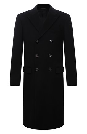 Мужской пальто из шерсти и кашемира GIORGIO ARMANI черного цвета, арт. 0WG0L05S/T00BU | Фото 1 (Материал внешний: Шерсть; Длина (верхняя одежда): До колена; Материал подклада: Синтетический материал; Рукава: Длинные; Мужское Кросс-КТ: пальто-верхняя одежда; Стили: Классический)