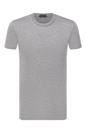 Мужская футболка из вискозы TOM FORD серого цвета по цене 35650 руб., арт. BY278/TFJ209 | Фото 1 Мужская футболка из вискозы TOM FORD серого цвета, арт. BY278/TFJ209 | Фото 1 (Длина (для топов): Стандартные; Материал внешний: Вискоза; Рукава: Короткие; Принт: Без принта; Стили: Кэжуэл)