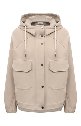 Женская хлопковая куртка BRUNELLO CUCINELLI бежевого цвета по цене 238500 руб., арт. MN05NSF906 | Фото 1 Женская хлопковая куртка BRUNELLO CUCINELLI бежевого цвета, арт. MN05NSF906 | Фото 1 (Материал внешний: Хлопок; Рукава: Длинные; Стили: Кэжуэл; Длина (верхняя одежда): Короткие; Кросс-КТ: Куртка)