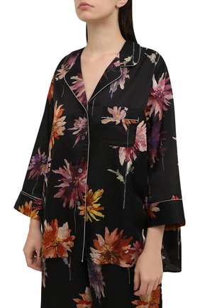 Женская пижама из хлопка и шелка ZIMMERLI черного цвета по цене 26750 руб., арт. 5147-39072 | Фото 2 Женская пижама из хлопка и шелка ZIMMERLI черного цвета, арт. 5147-39072 | Фото 2 (Длина Ж (юбки, платья, шорты): Мини; Материал внешний: Шелк, Хлопок; Рукава: 3/4; Длина (для топов): Удлиненные; Длина (брюки, джинсы): Стандартные)