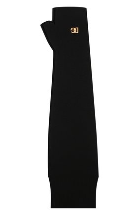 Мужские шерстяные митенки DOLCE & GABBANA черного цвета, арт. GXH28T/JBVL1 | Фото 1 (Материал: Шерсть, Текстиль; Кросс-КТ: Трикотаж)