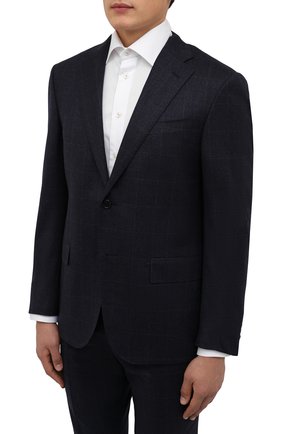Мужской шерстяной костюм CORNELIANI темно-синего цвета по цене 160500 руб., арт. 887268-1817265/92 Q1 | Фото 2 Мужской шерстяной костюм CORNELIANI темно-синего цвета, арт. 887268-1817265/92 Q1 | Фото 2 (Материал подклада: Купро; Рукава: Длинные; Материал внешний: Шерсть; Костюмы М: Однобортный; Стили: Классический)